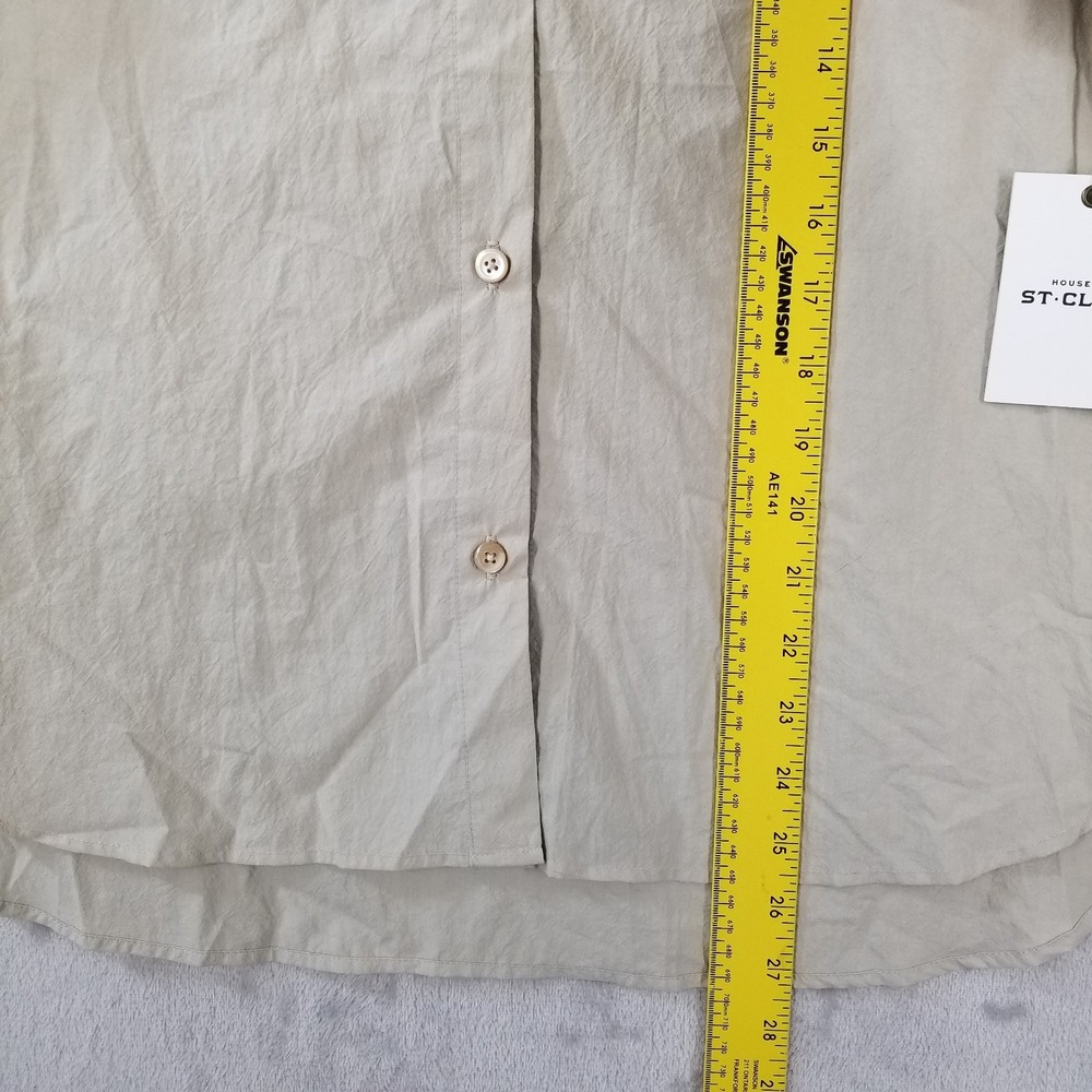 House of St. Claire Blouse Women M Beige Balloon Sleeve Italian Fabric USA Made - Picture 7 of 10
